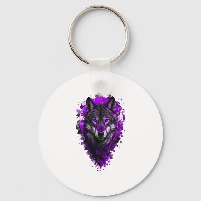 Chaveiro Arte de Lobo - Adesivo Roxo (Frente)