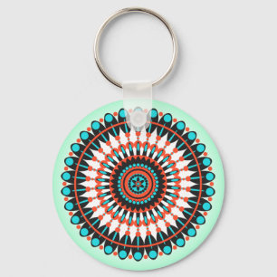 Chaveiro Arte de Mandala Geométrico Colorido-46456