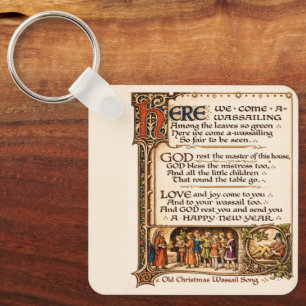 Chaveiro Arte de Manuscrito Iluminado da Canção Vintage Was