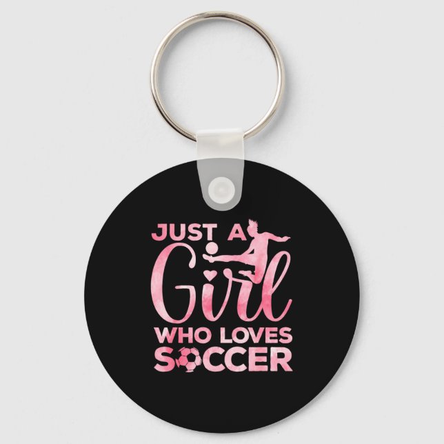Chaveiro Arte de Menina de Futebol Para Meninas Crianças Be (Frente)