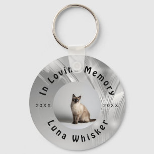 Chaveiro Arte de Moldura Circular de Foto de Gato Memorável