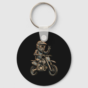 Chaveiro Arte de Moto de Terra Piloto Motocross Arte Gráfic