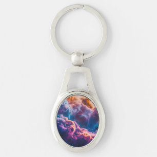 Chaveiro Arte de Nebulosa Espacial Abstrata - Cósmico Color