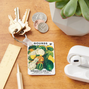 Chaveiro Arte de Pacote de Sementes Antigas, Abóboras Varia