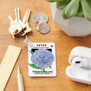 Chaveiro Arte de Pacote de Sementes Antigas, Flores de Aste