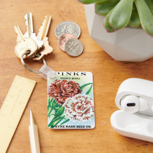 Chaveiro Arte de Pacote de Sementes Antigas, Flores de Crav