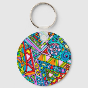 Chaveiro Arte de padrão pintada à mão e digitalmente 53