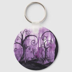 Chaveiro Arte de Paisagem de Fantasias Surreais de Coraçõ