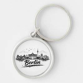 Chaveiro Arte de Paisagem Urbana Minimalista de Berlim Alem
