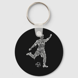 Chaveiro Arte de Palavras de Jogador de Futebol Gol Pontuaç