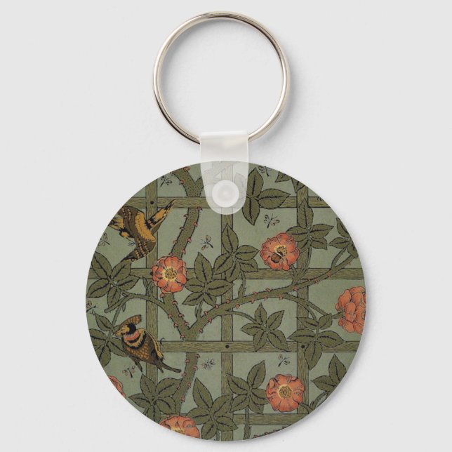 Chaveiro Arte de Papel de Parede Treliça de William Morris (Frente)
