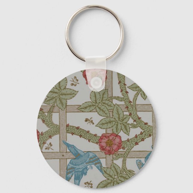 Chaveiro Arte de Papel de Parede Treliça de William Morris (Frente)
