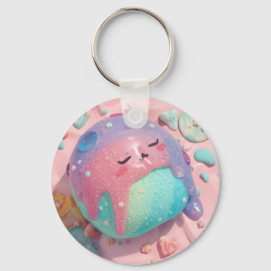 Chaveiro Arte de Personagem de Doce Kawaii com Gotejamento