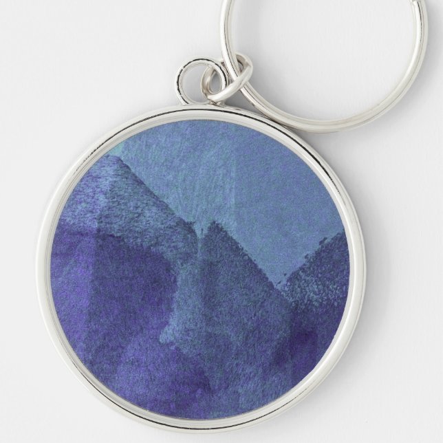 Chaveiro Arte de pintura abstrato do mar azul (Frente)