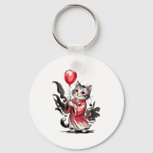 Chaveiro Arte de pintura de gato para crianças Balão Artist