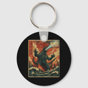 Chaveiro Arte de pintura japonesa de anime de monstro Kaiju