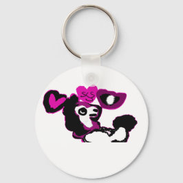 Chaveiro Arte de poodle roxo