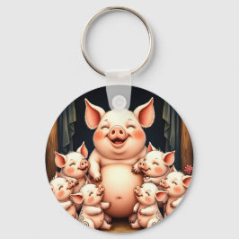 Chaveiro Arte de Porco – Mãe e Leitões