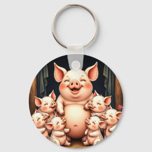 Chaveiro Arte de Porco – Mãe e Leitões