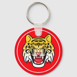 Chaveiro Arte de Rosto de Tigre Sorridente-21876