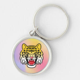 Chaveiro Arte de Rosto de Tigre Sorridente-21876