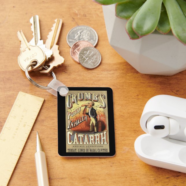 Chaveiro Arte de Rótulo Antigo, Inalador de Asma de Bolso d (Mesa)