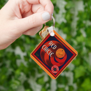 Chaveiro Arte de rótulo de caixa de frutas vintage Laranjas