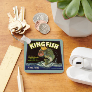 Chaveiro Arte de rótulo de lata de produto vintage, Kingfis