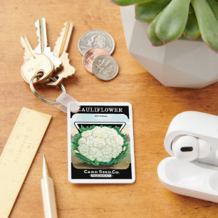 Chaveiro Arte de rótulo de pacote de sementes vintage, couv