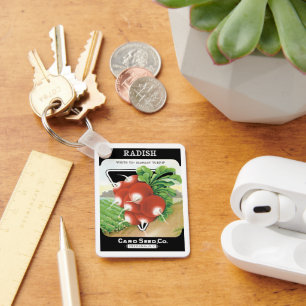 Chaveiro Arte de rótulo de pacote de sementes vintage, raba