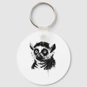 Chaveiro Arte de Tinta de Lêmure Selva Madaga Vida Selvagem