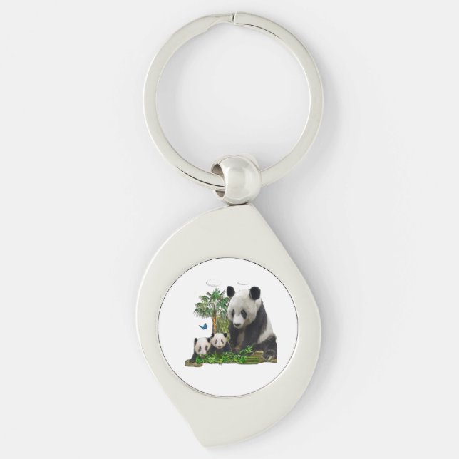 Chaveiro Arte de urso Panda (Frente)