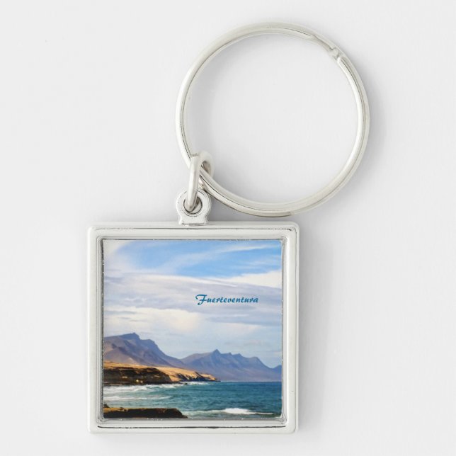 Chaveiro Arte de Viagem da Costa do Oceano de Fuerteventura (Frente)