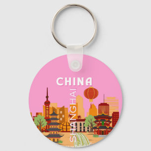 Chaveiro Arte de Viagem de Xangai na China