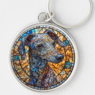 Chaveiro arte de vitral de galgo italiano
