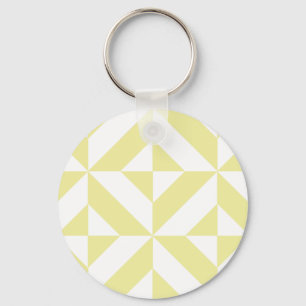 Chaveiro Arte Deco Geométrico Amarelo Suave