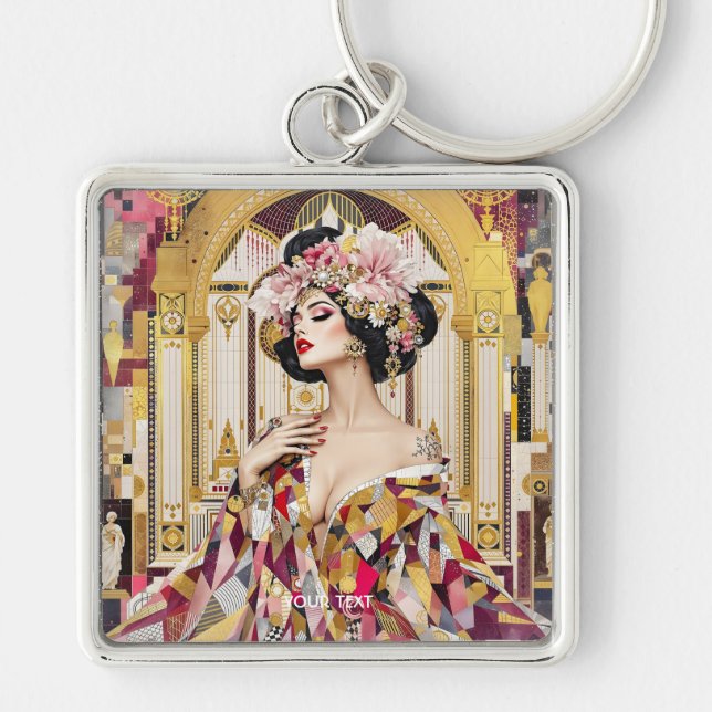 Chaveiro Arte Deco Senhora Fantasia Fofa (Frente)
