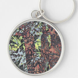 Chaveiro Arte digital do padrão floral com árvore