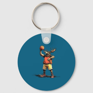 Chaveiro Arte Divertida Basquetebol Alce Jogador Amante do 