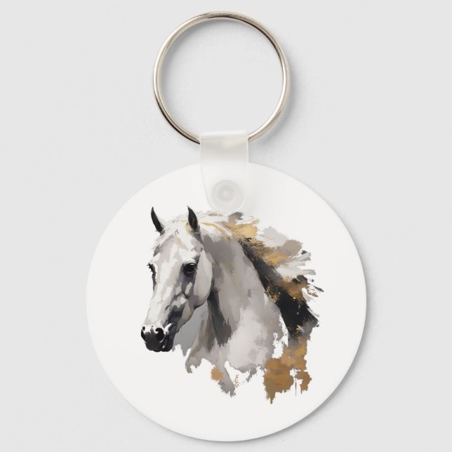 Chaveiro Arte do Cavalo Branco Galopante Graça (Frente)
