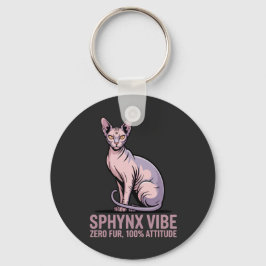Chaveiro Arte do Gato Sphynx sob Luz Solar