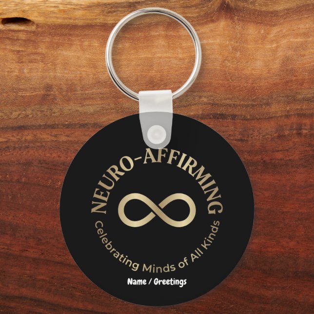 Chaveiro Arte do Infinito Arco-íris de Afirmação Neurológic (Frente)