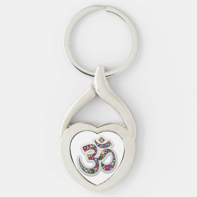 Chaveiro Arte do Símbolo Floral Namaste (Frente)