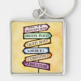 Chaveiro Arte do viagem do sinal de rua da aventura
