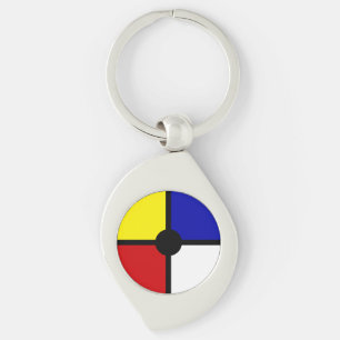 Chaveiro Arte Elegante Inspirada em Mondrian & Cores Básica
