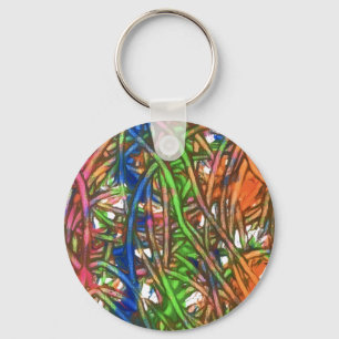 Chaveiro Arte em mármore rosa, azul, verde, laranja