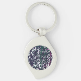 Chaveiro Arte em Mármore Roxo, Verde e Rosa