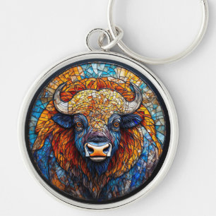 Chaveiro Arte em Vidro Colorido de Búfalo