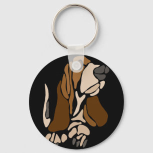 Chaveiro Arte engraçada do cão de Basset Hound