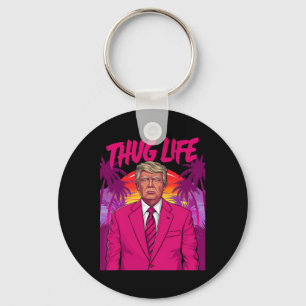 Chaveiro Arte engraçada rosa com vibe retrô vintage de Dona